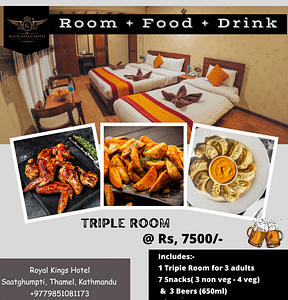 Triple Room for 3 Adults (NPR 7500/-)